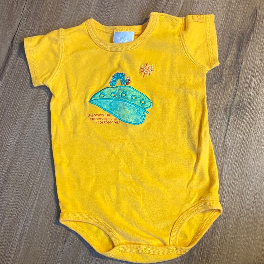 Carter's Yellow Bodysuit with Blue Caterpillar